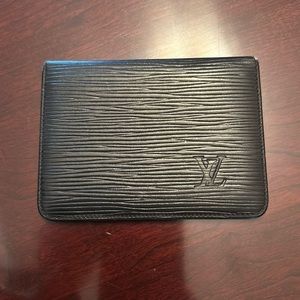 Louis Vuitton black two clear ID card holder Good condition